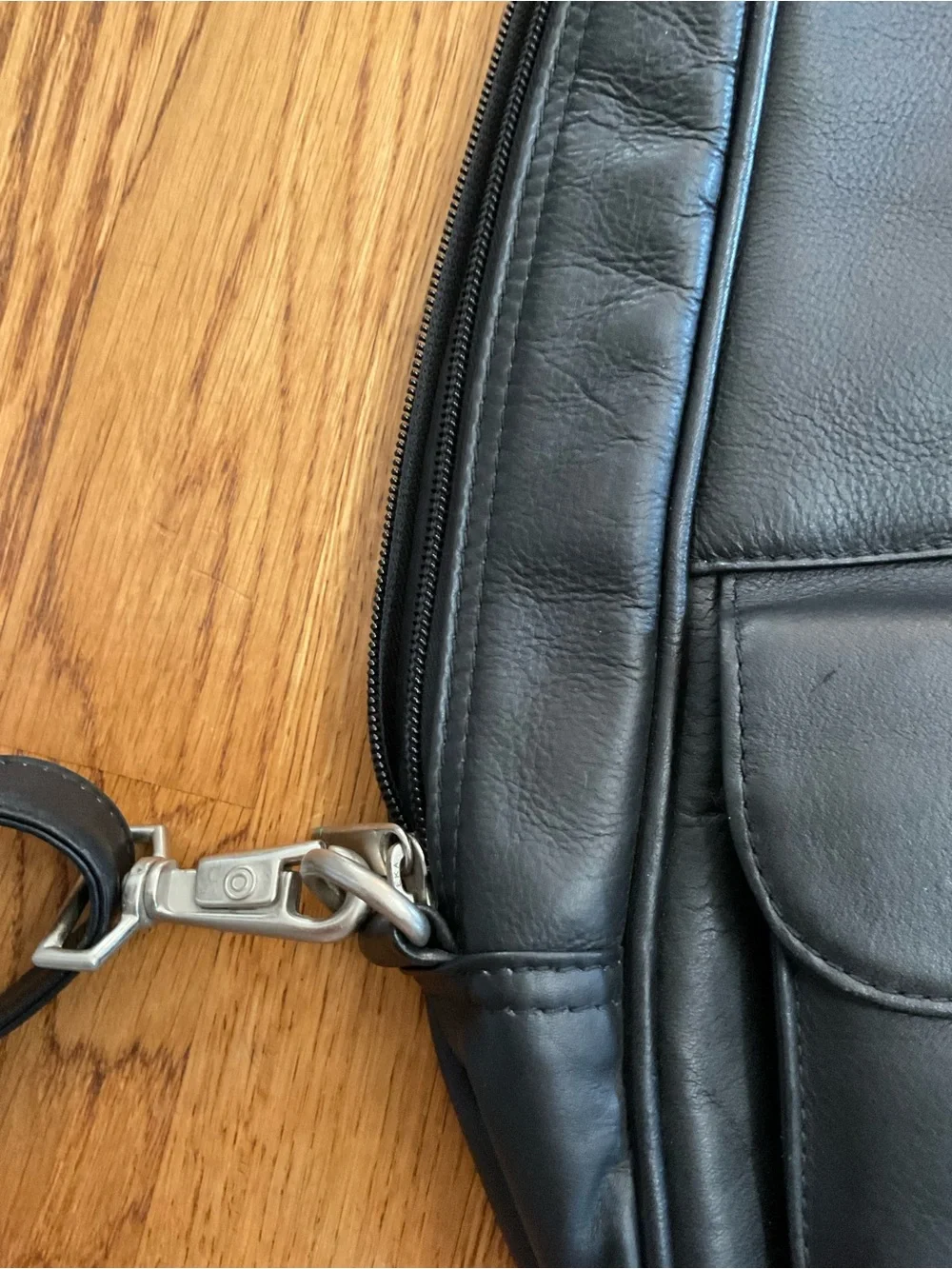 Beautiful Black Leather Sling Backpack - Unbranded. Size OS